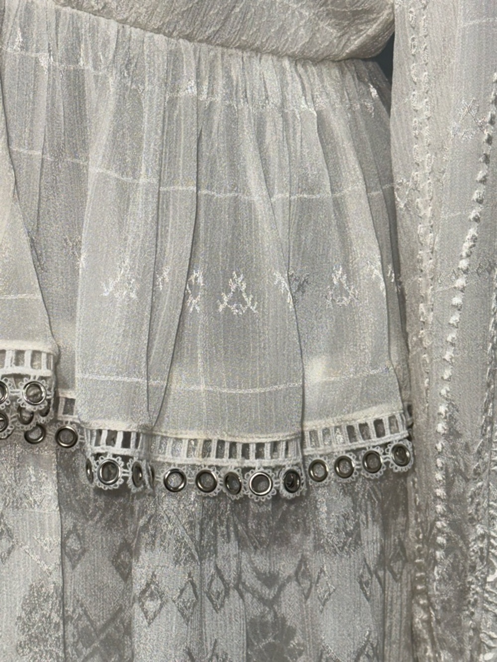 HEMANT & NANDITA Ivory White Lace Mini Dress - Picture 7 of 16